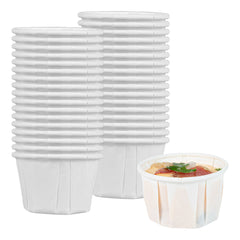 Sustain 1 oz White Paper Portion Cup - Compostable - 100 count box