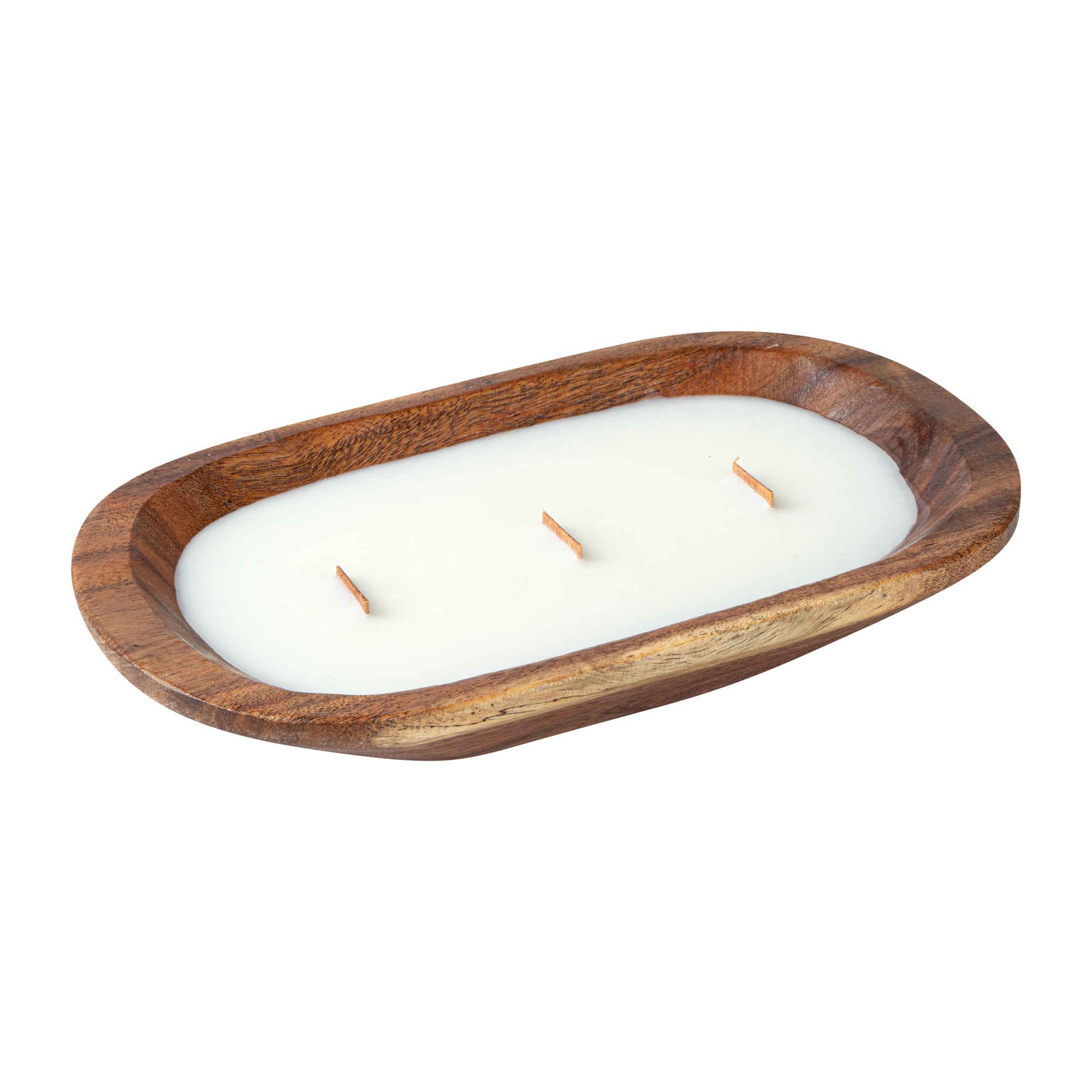 Coco Casa Handmade Wood Dough Bowl Candle - Jasmine - 9" x 5 1/2" x 2" - 10 count box