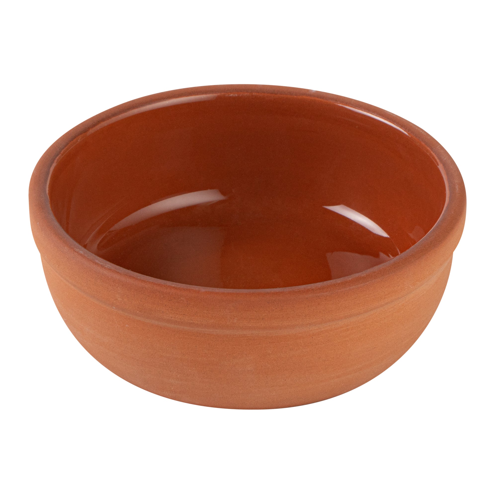 Terra Tek 5 oz Terracotta Cazuela Bowl - Brown Glazed Interior, Oven-Safe, Microwave-Safe - 4'' x 4'' x 1 1/2'' - 2 count box