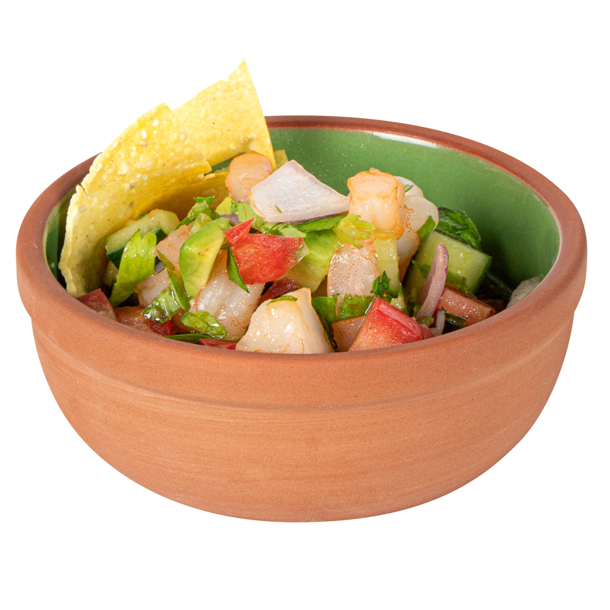 Terra Tek 5 oz Terracotta Cazuela Bowl - Green Glazed Interior, Oven-Safe, Microwave-Safe - 4'' x 4'' x 1 1/2'' - 2 count box