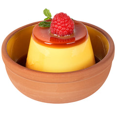 Terra Tek 5 oz Terracotta Cazuela Bowl - Yellow Glazed Interior, Oven-Safe, Microwave-Safe - 4'' x 4'' x 1 1/2'' - 2 count box