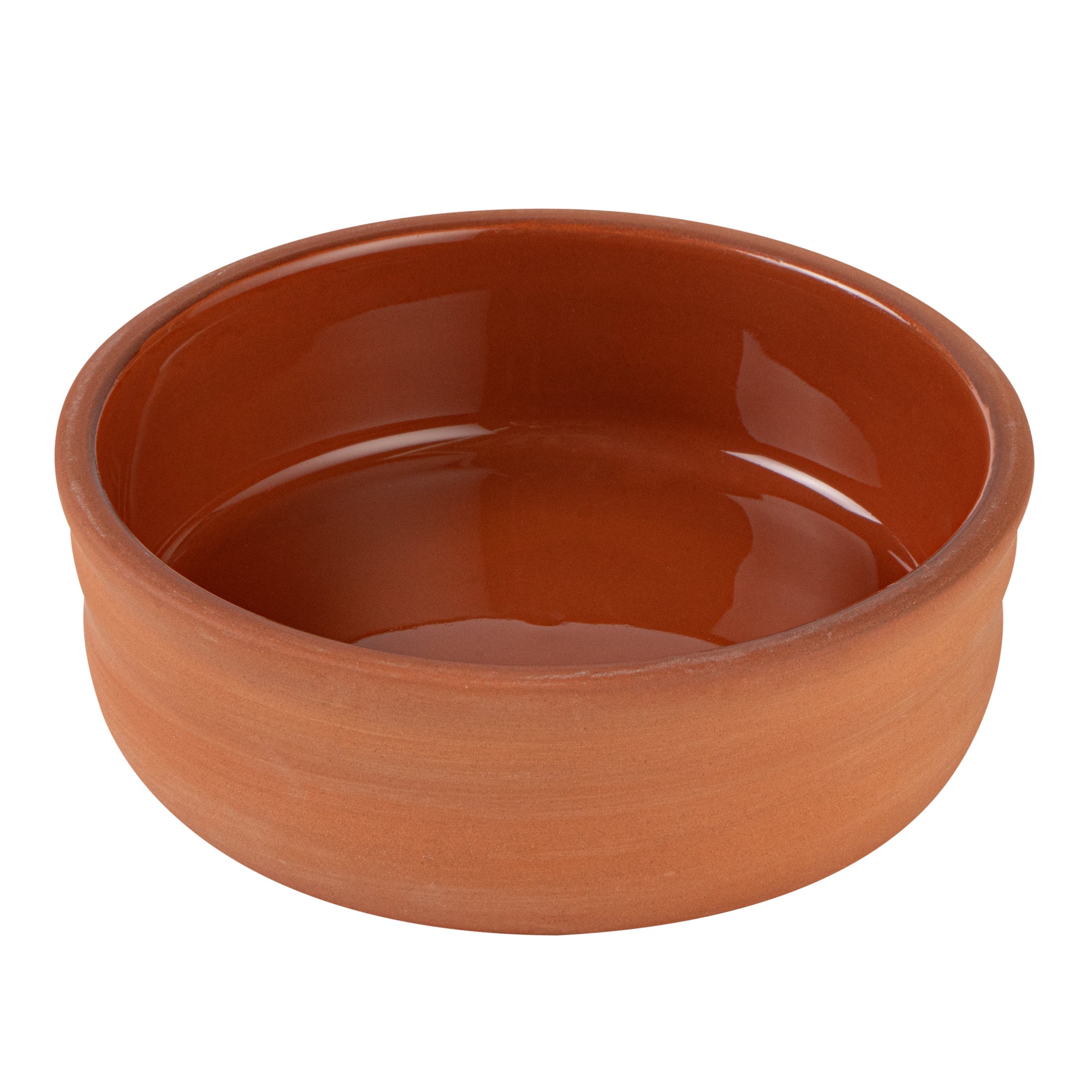 Terra Tek 7 oz Terracotta Cazuela Bowl - Brown Glazed Interior, Oven-Safe, Microwave-Safe - 4 3/4'' x 4 3/4'' x 1 1/2'' - 10 count box