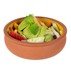 Terra Tek 7 oz Terracotta Cazuela Bowl - Yellow Glazed Interior, Oven-Safe, Microwave-Safe - 4 1/2'' x 4 1/2'' x 1 1/2'' - 2 count box