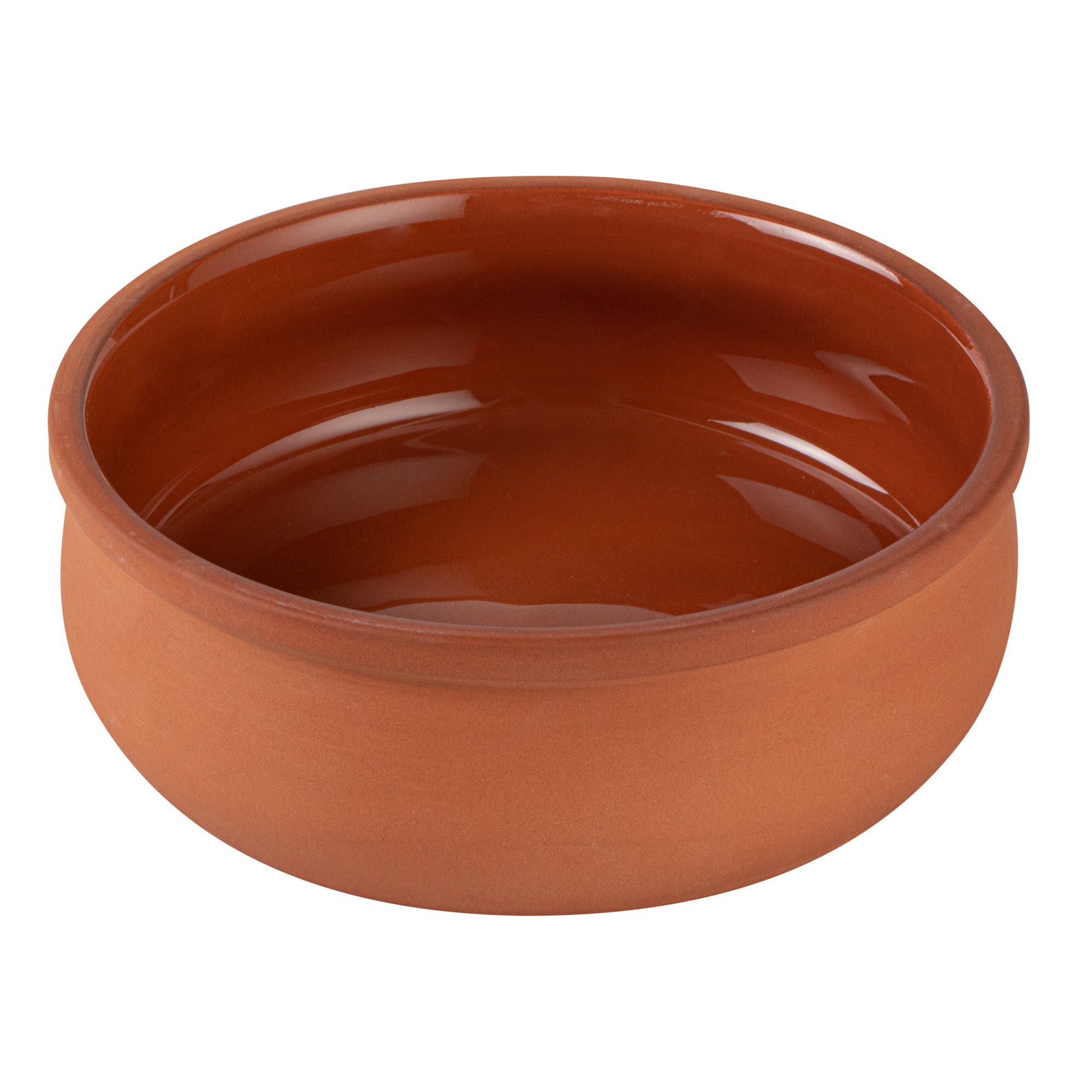 Terra Tek 17 oz Terracotta Cazuela Bowl - Brown Glazed Interior, Oven-Safe, Microwave-Safe - 5 3/4" x 5 3/4" x 2" - 10 count box