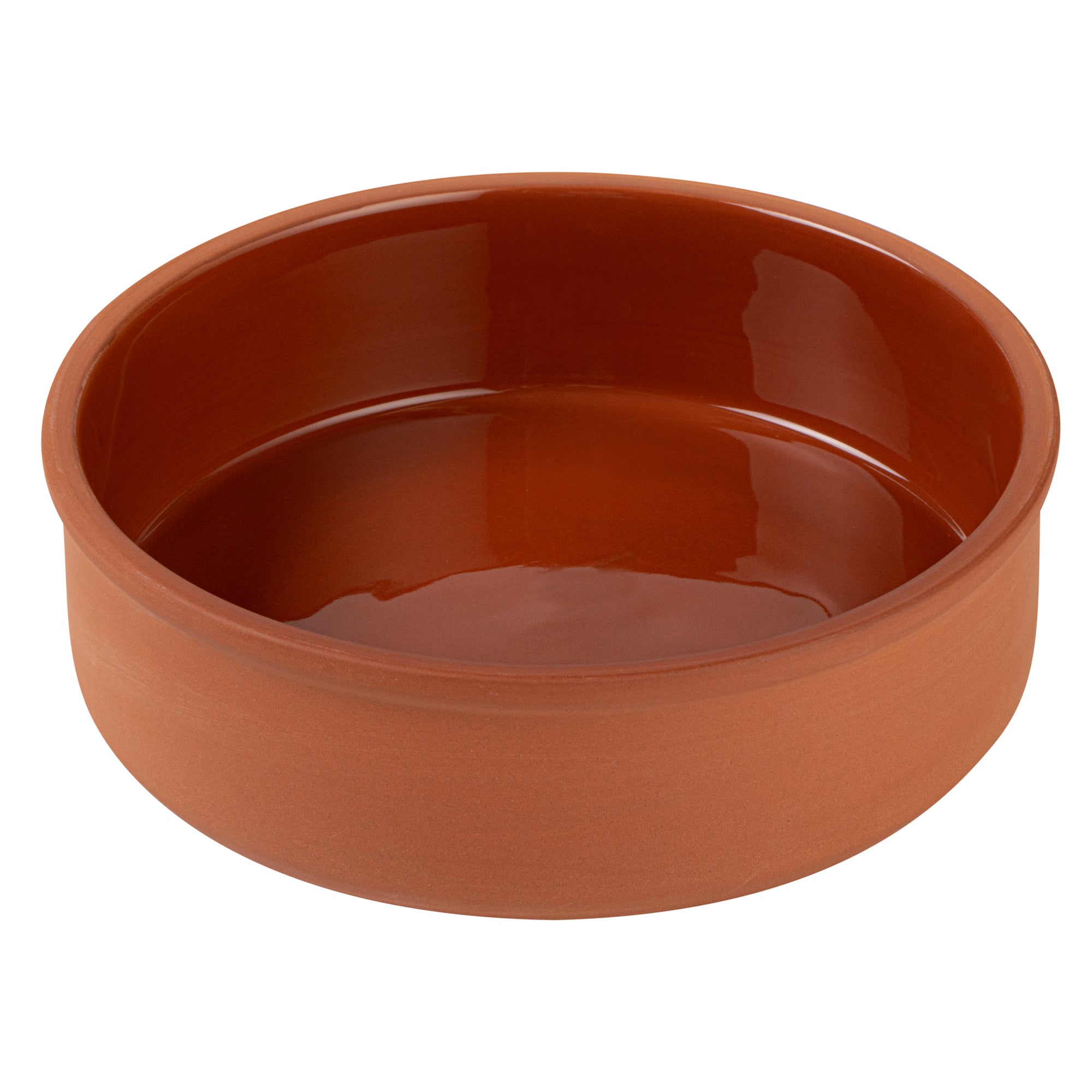 Terra Tek 34 oz Terracotta Cazuela Bowl - Brown Glazed Interior, Oven-Safe, Microwave-Safe - 7 1/2'' x 7 1/2'' x 2 1/4'' - 2 count box