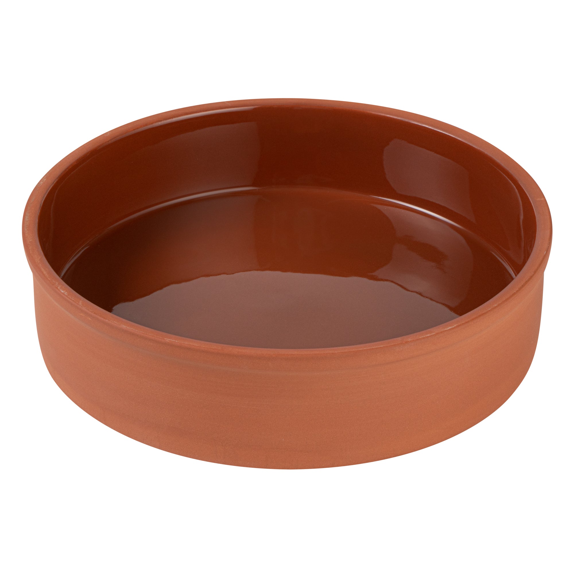 Terra Tek 51 oz Terracotta Cazuela Bowl - Brown Glazed Interior, Oven-Safe, Microwave-Safe - 9'' x 9'' x 2 1/4'' - 2 count box