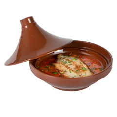 Terra Tek 26 oz Terracotta Tagine Pot - Glazed Interior, Oven-Safe, Microwave-Safe - 9'' x 9'' x 6 1/2'' - 1 count box