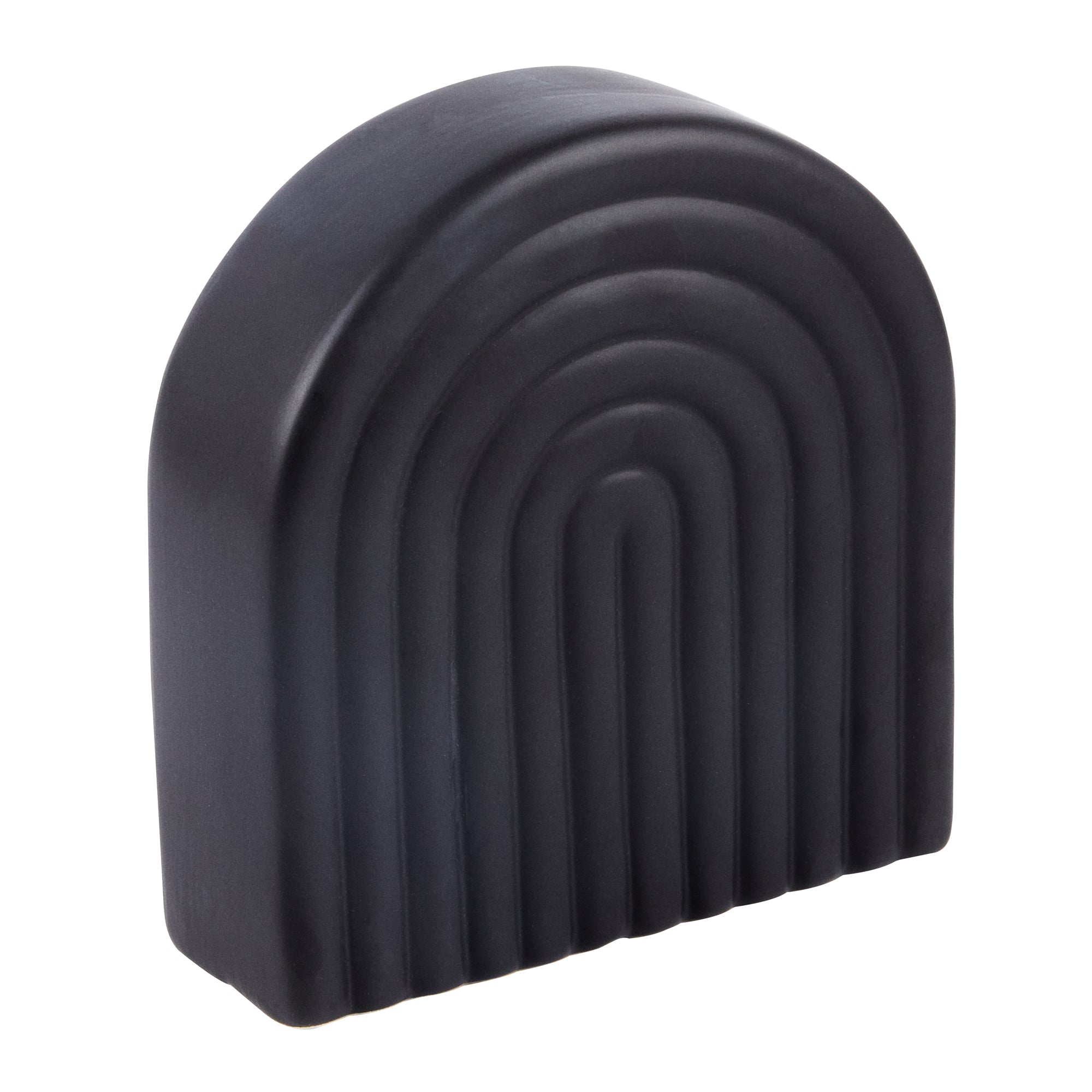 Table Art Black Ceramic Rainbow Vase - 6'' x 2'' x 6 1/4'' - 1 count box