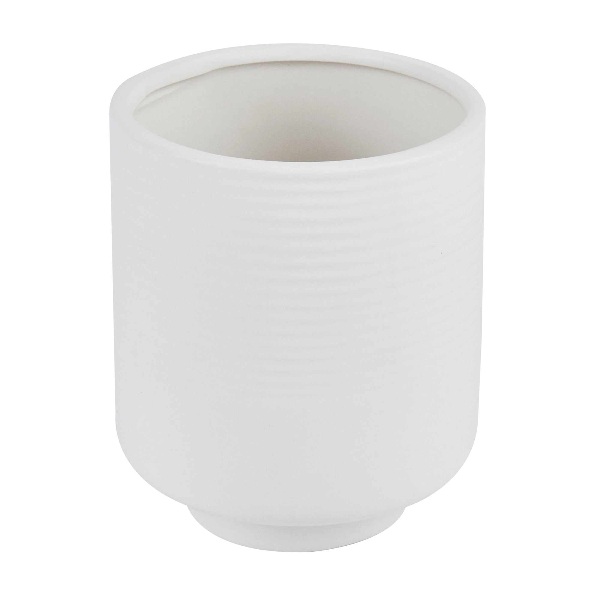 Table Art White Ceramic Tea Cup Vase - 4 1/2'' x 4 1/2'' x 5'' - 1 count box