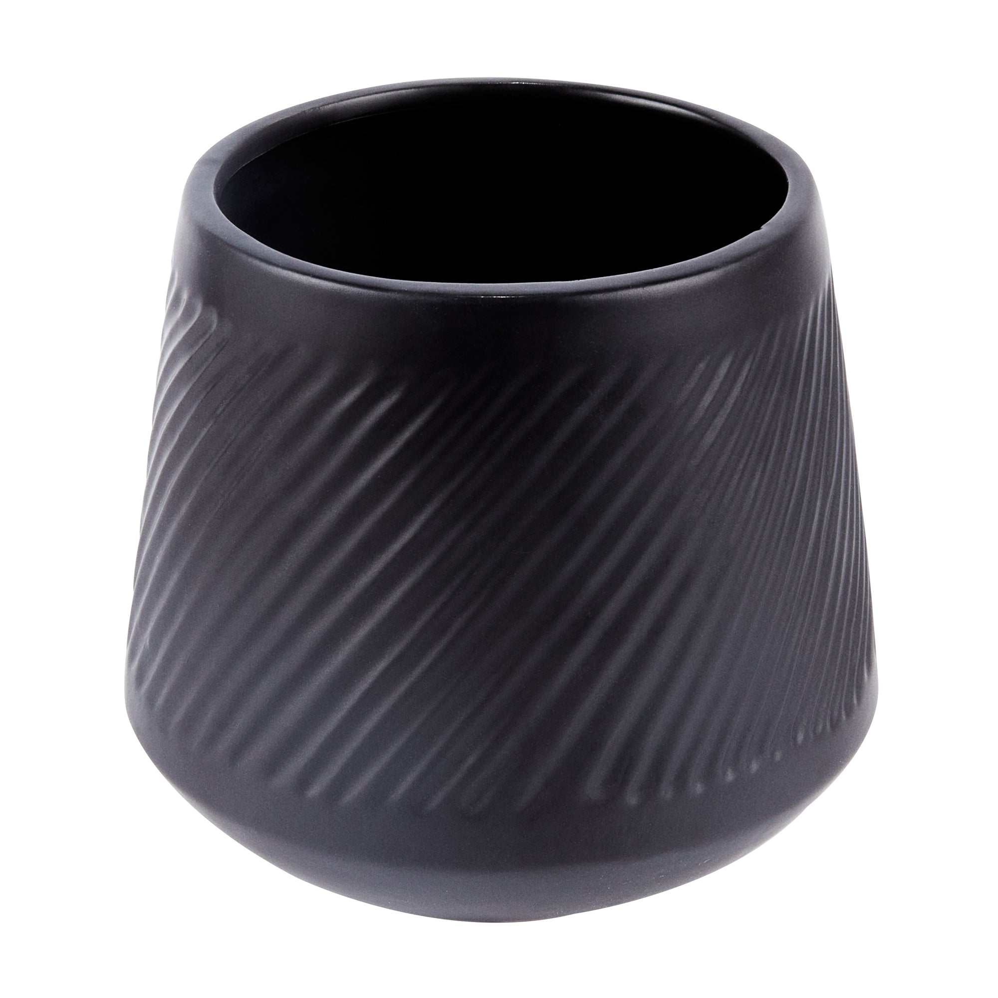 Table Art Black Ceramic Tea Cup Vase - 6'' x 6'' x 5 1/2'' - 1 count box