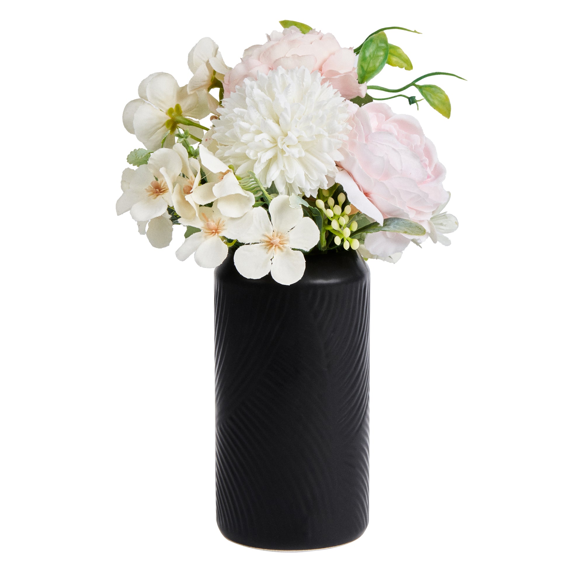 Table Art Black Ceramic Vintage Vase - 3 1/4'' x 3 1/4'' x 6'' - 1 count box