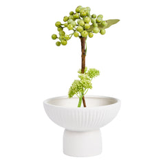 Table Art White Ceramic Pedestal Vase - 6'' x 6'' x 4'' - 1 count box