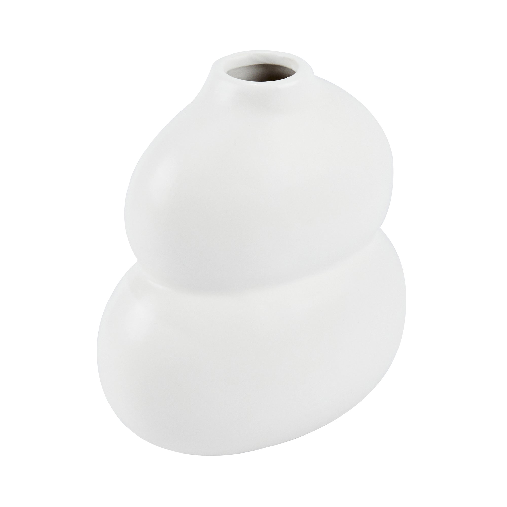 Table Art White Ceramic Gourd Vase - 6 1/2'' x 4'' x 7'' - 1 count box