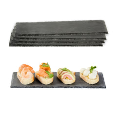 Stone Tek Rectangle Black Slate Serving Tray - 11 3/4
