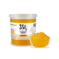 Tea Tek 7 lb Popping Boba - Mango - 4 count box