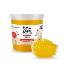 Tea Tek 7 lb Popping Boba - Passion Fruit - 4 count box