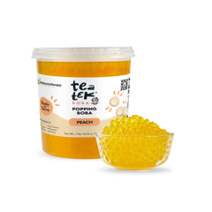 Tea Tek 7 lb Popping Boba - Peach - 4 count box