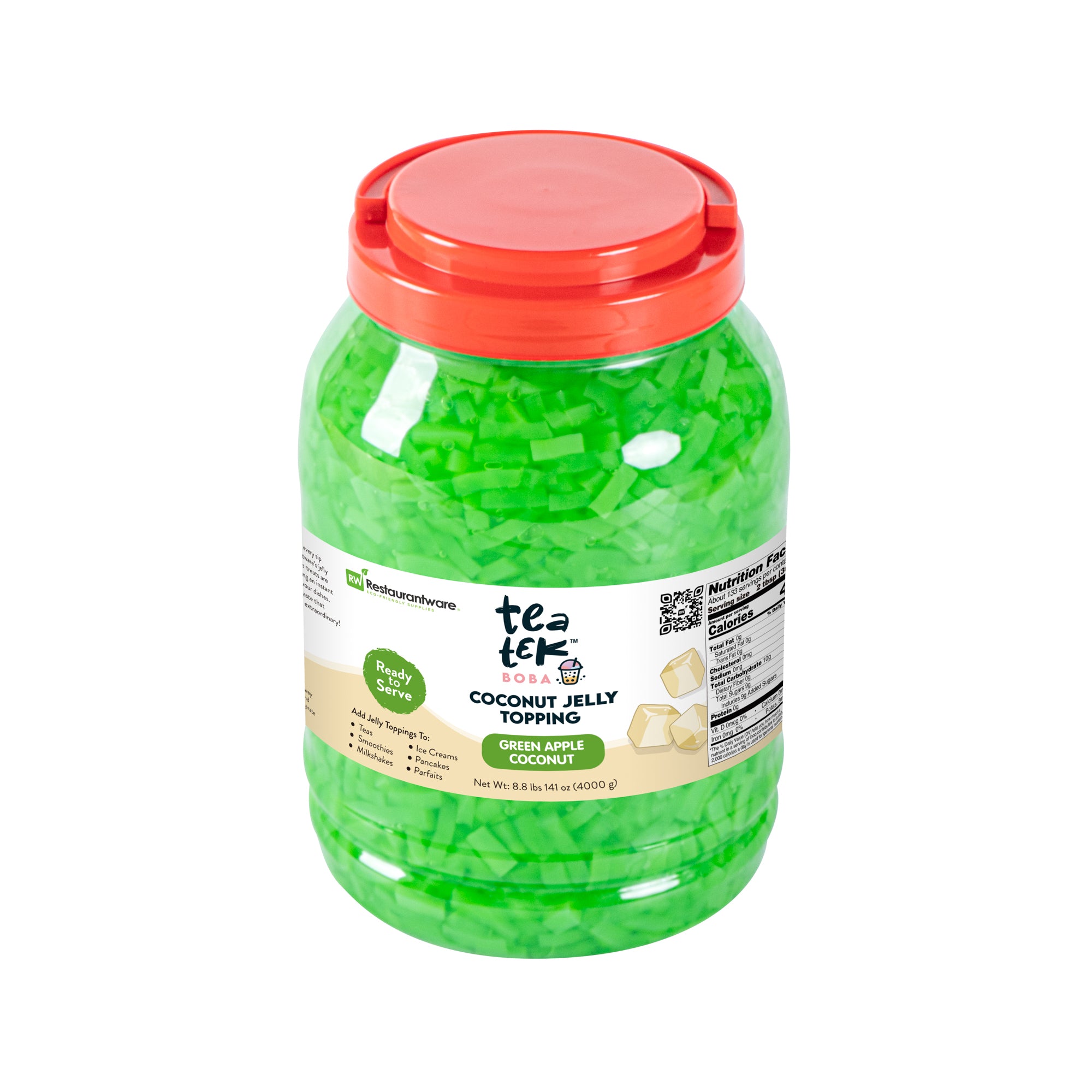 Tea Tek 8.8 lb Jelly Topping - Green Apple Coconut - 4 count box