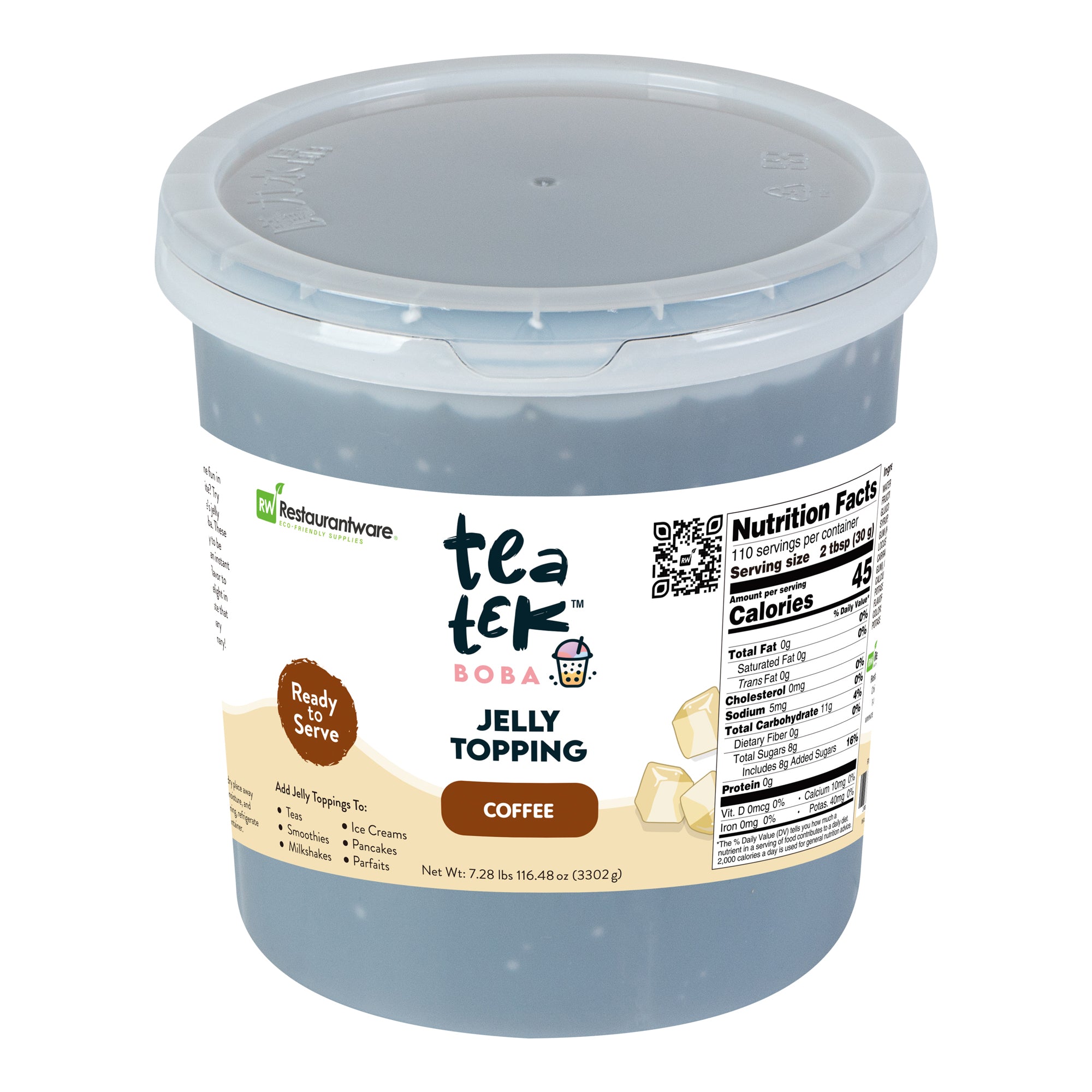 Tea Tek 7.28 lb Jelly Topping - Coffee - 4 count box