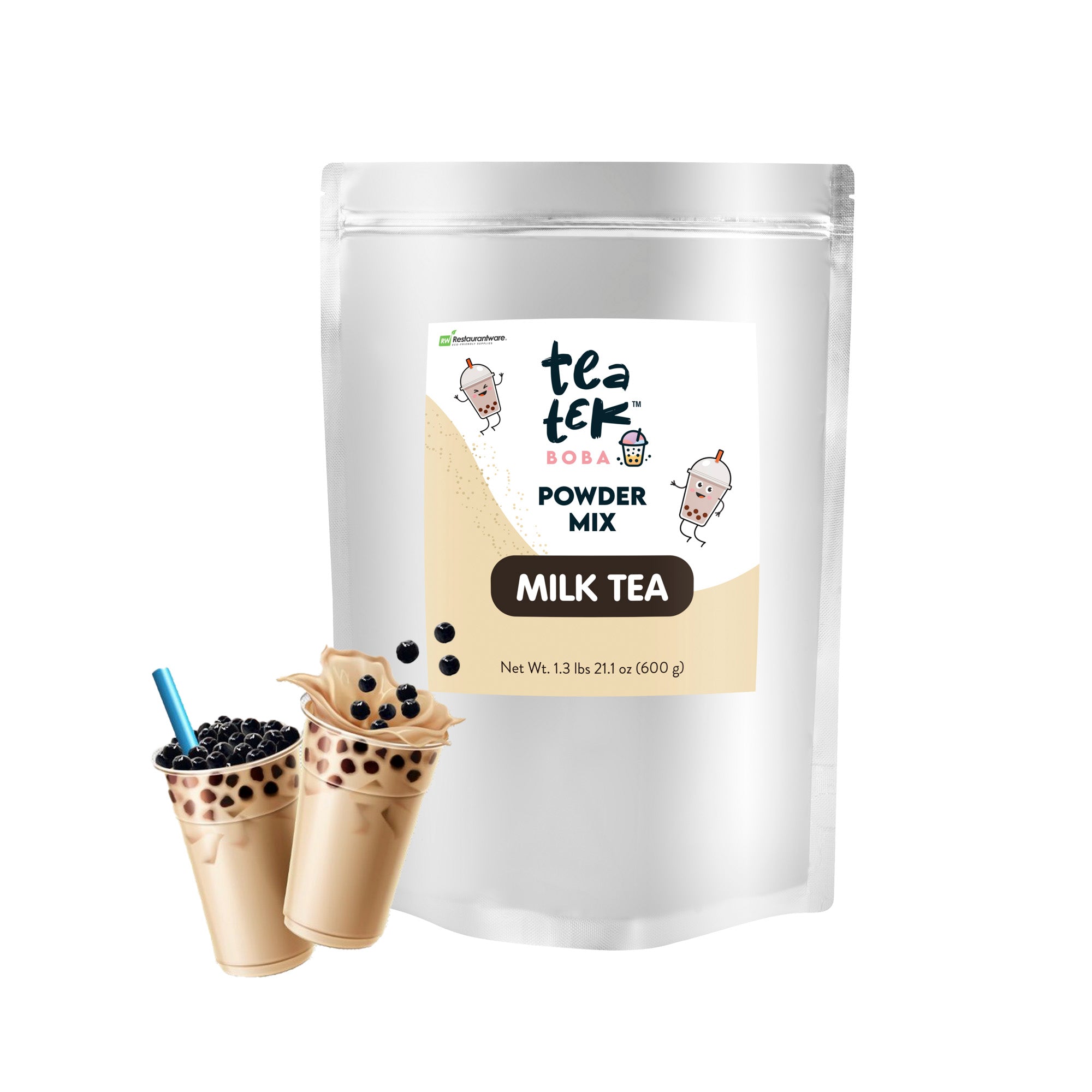 Tea Tek 21.1 oz Powder Mix - Milk Tea - 10 count box