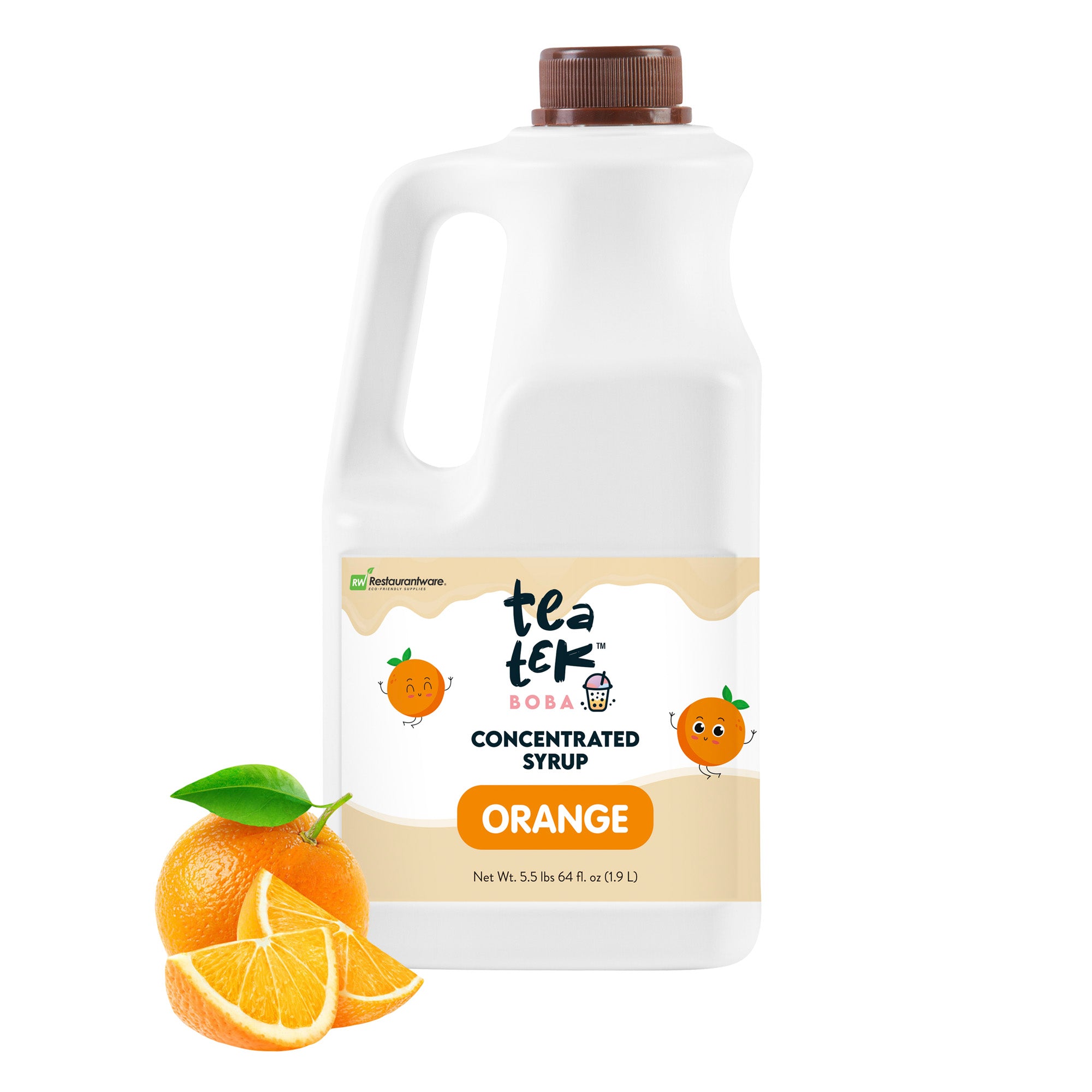 Tea Tek 64 fl. oz Concentrated Syrup - Orange - 6 count box