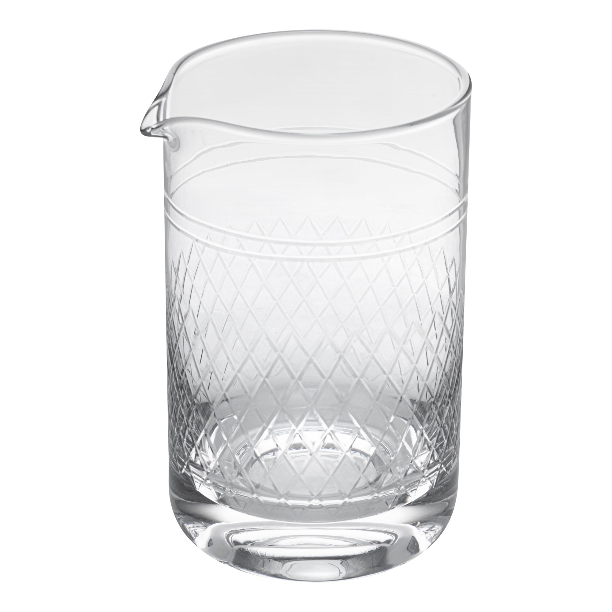 Bar Lux 30 oz Cocktail Mixing Glass - Diamond Cut Pattern, Hand-Blown, Crystal - 4 1/2" x 4" x 6 1/2" - 1 count box