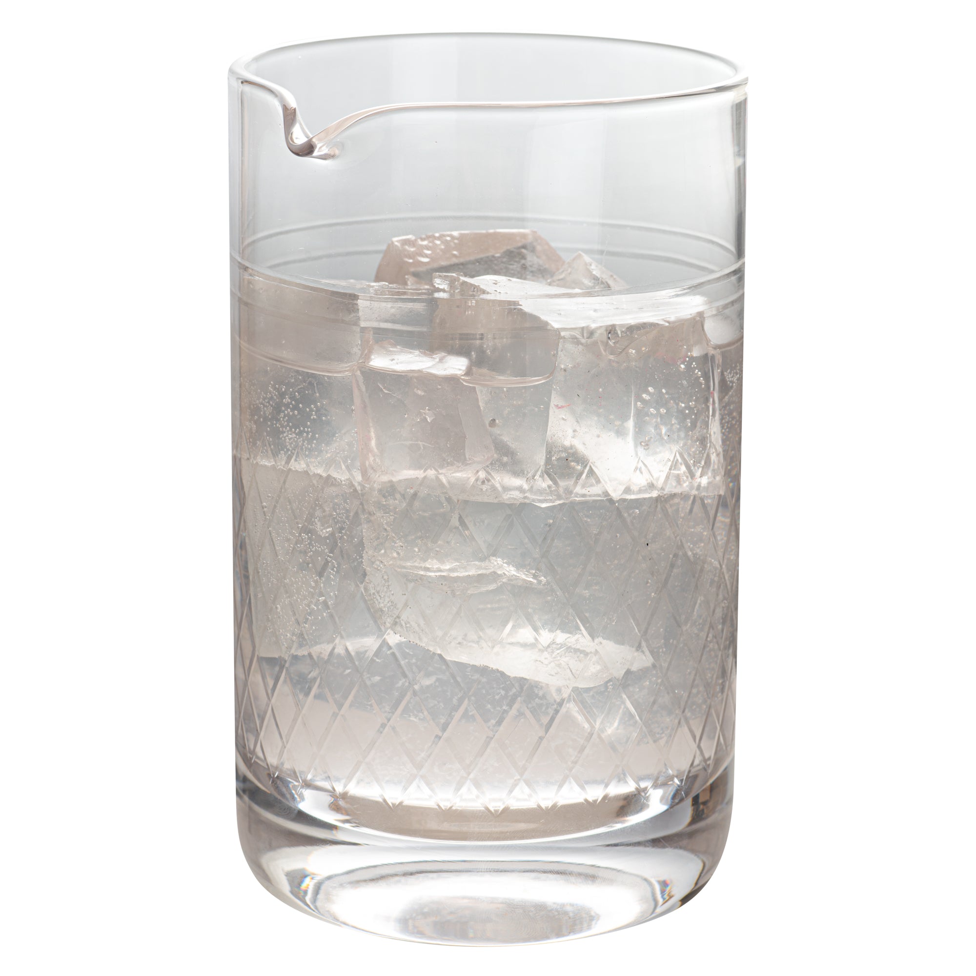 Bar Lux 30 oz Cocktail Mixing Glass - Diamond Cut Pattern, Hand-Blown, Crystal - 4 1/2" x 4" x 6 1/2" - 1 count box