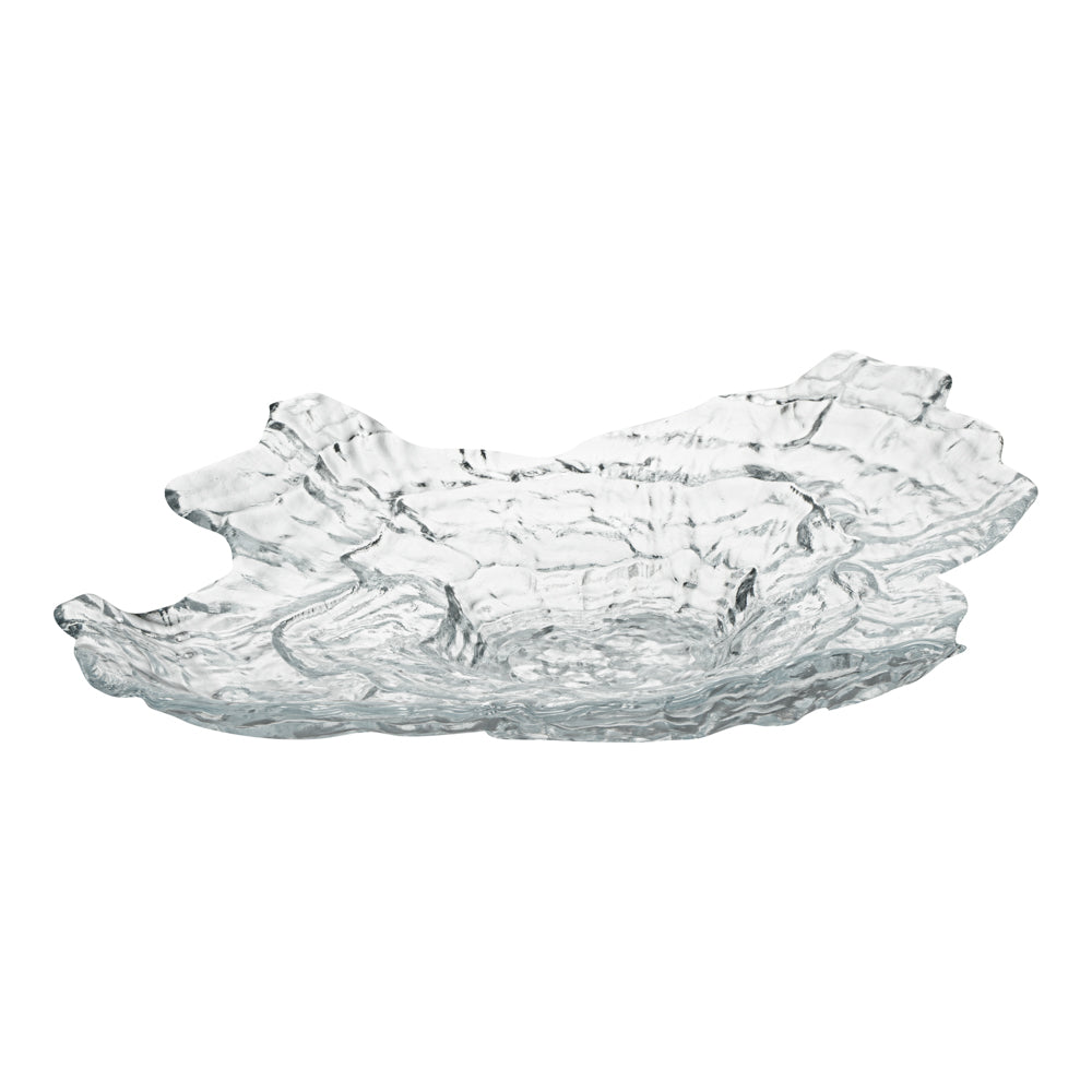 Vetri Abstract Clear Glass Seashell Serving Plate - 15" x 11 1/2" x 2 3/4" - 1 count box