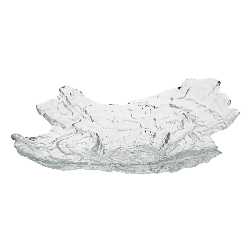 Vetri Abstract Clear Glass Seashell Serving Plate - 18" x 13 1/2" x 3 3/4" - 1 count box