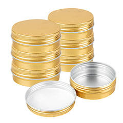RW Base 2 oz Round Gold Tin Container - with Screw Lid - 10 count box