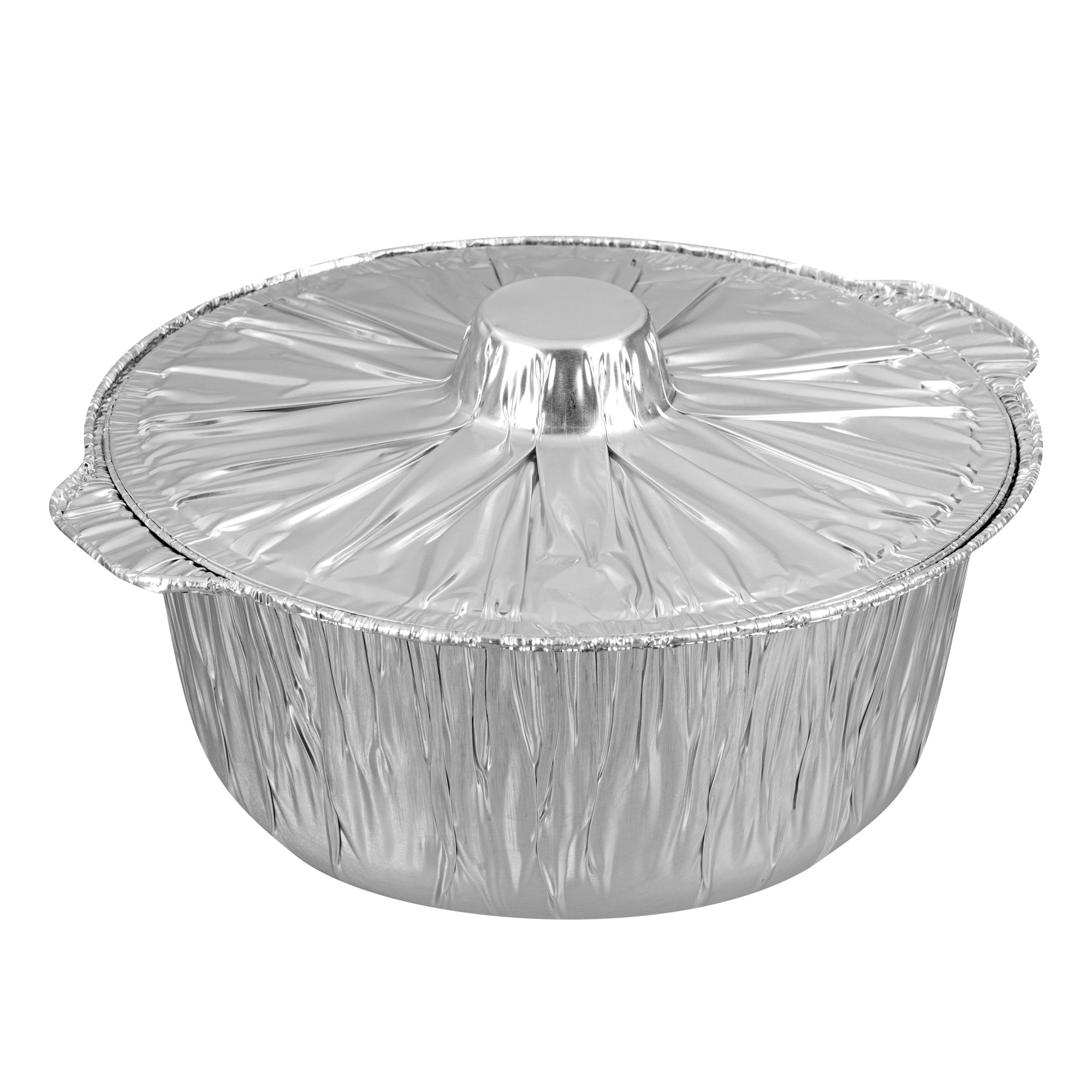 Foil Lux 4 qt Aluminum Foil Pot - with Lid - 11 1/2" x 10 1/4" x 4 3/4" - 10 count box