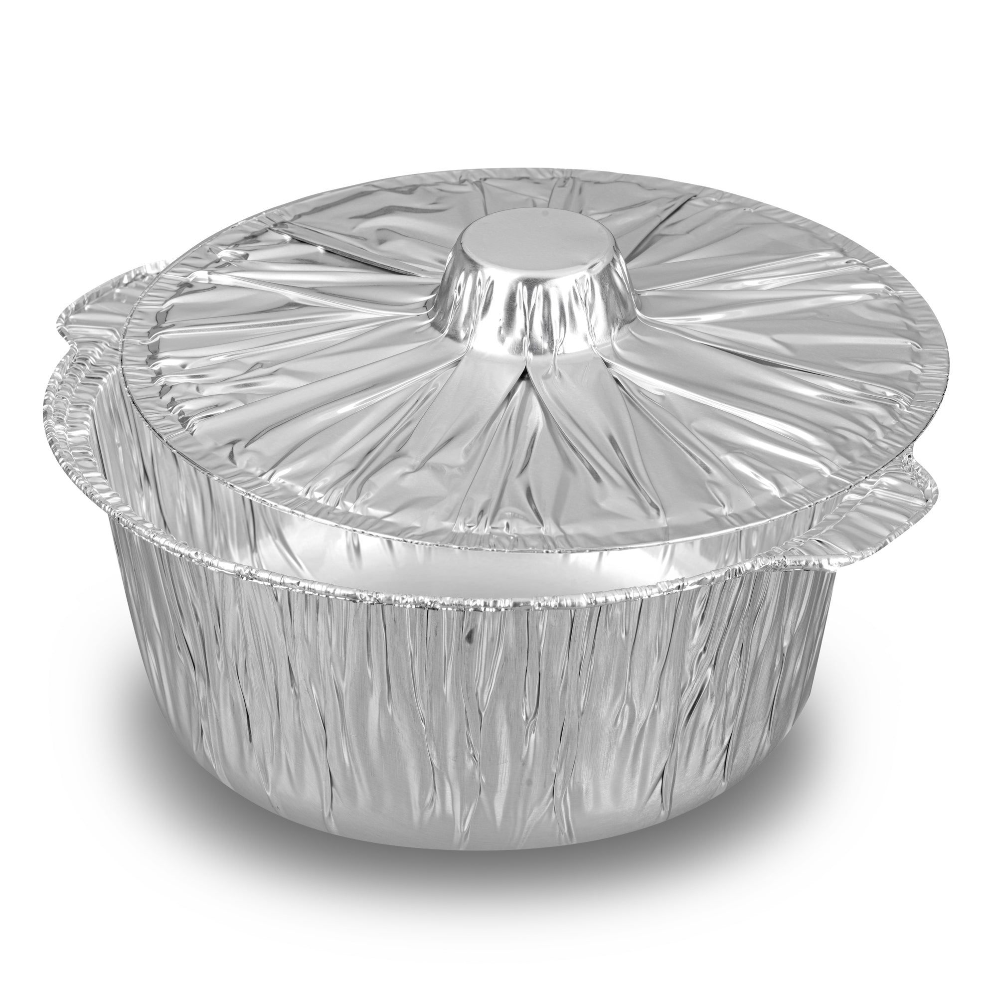 Foil Lux 4 qt Aluminum Foil Pot - with Lid - 11 1/2" x 10 1/4" x 4 3/4" - 10 count box