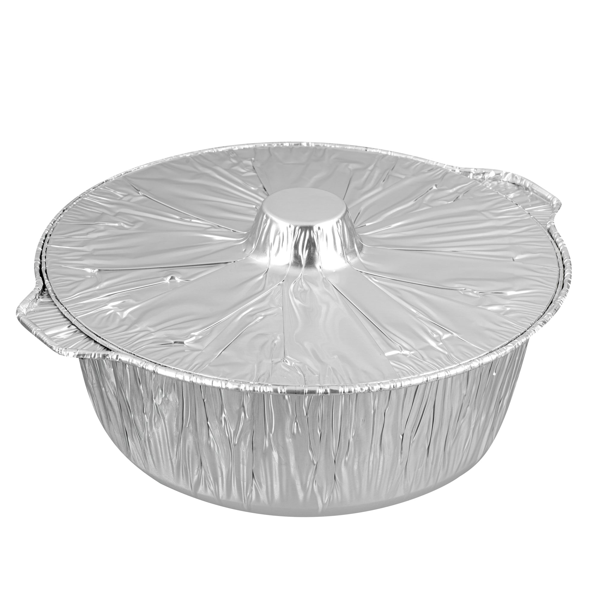 Foil Lux 6 qt Aluminum Foil Pot - with Lid - 13 1/2" x 12" x 4 3/4" - 10 count box