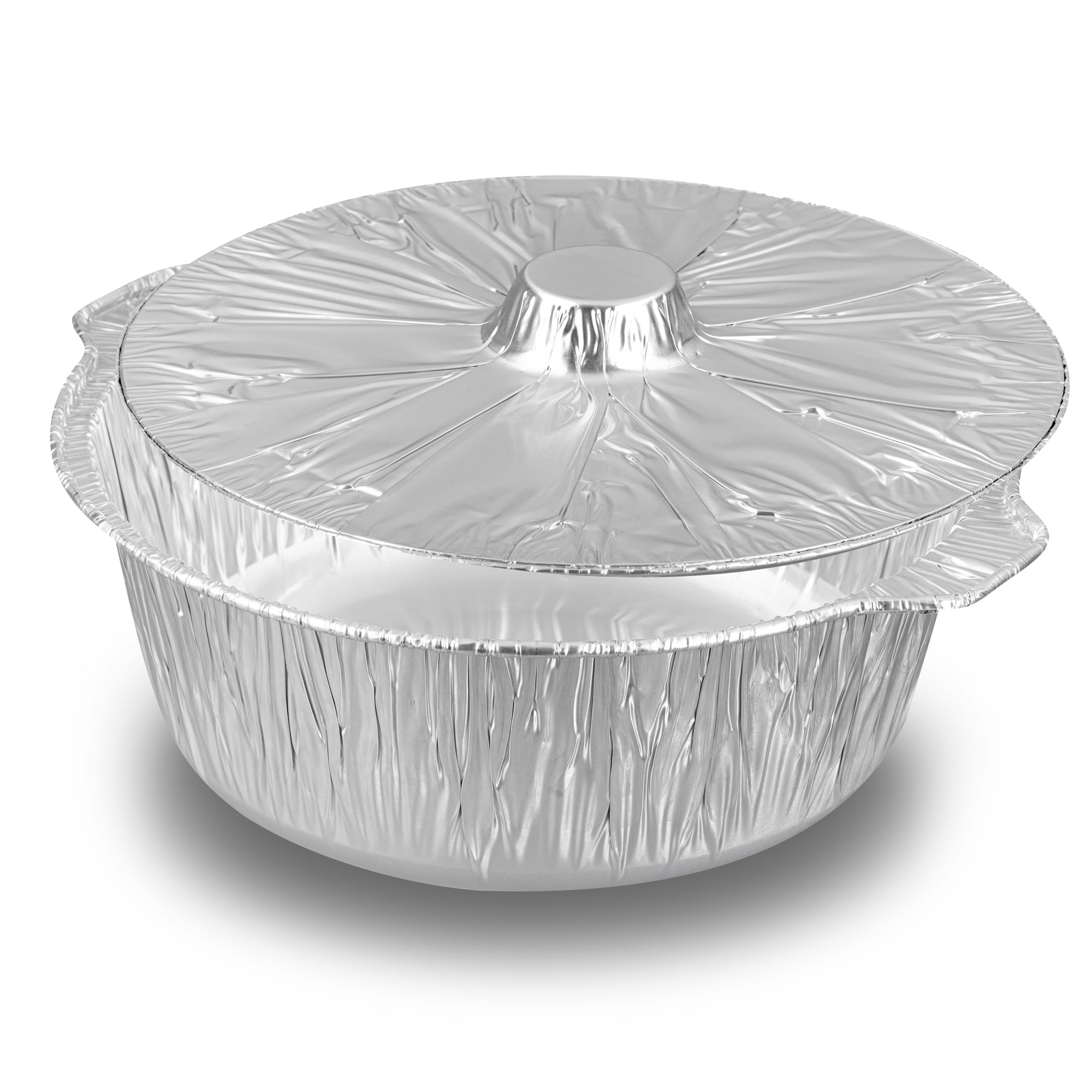 Foil Lux 6 qt Aluminum Foil Pot - with Lid - 13 1/2" x 12" x 4 3/4" - 10 count box