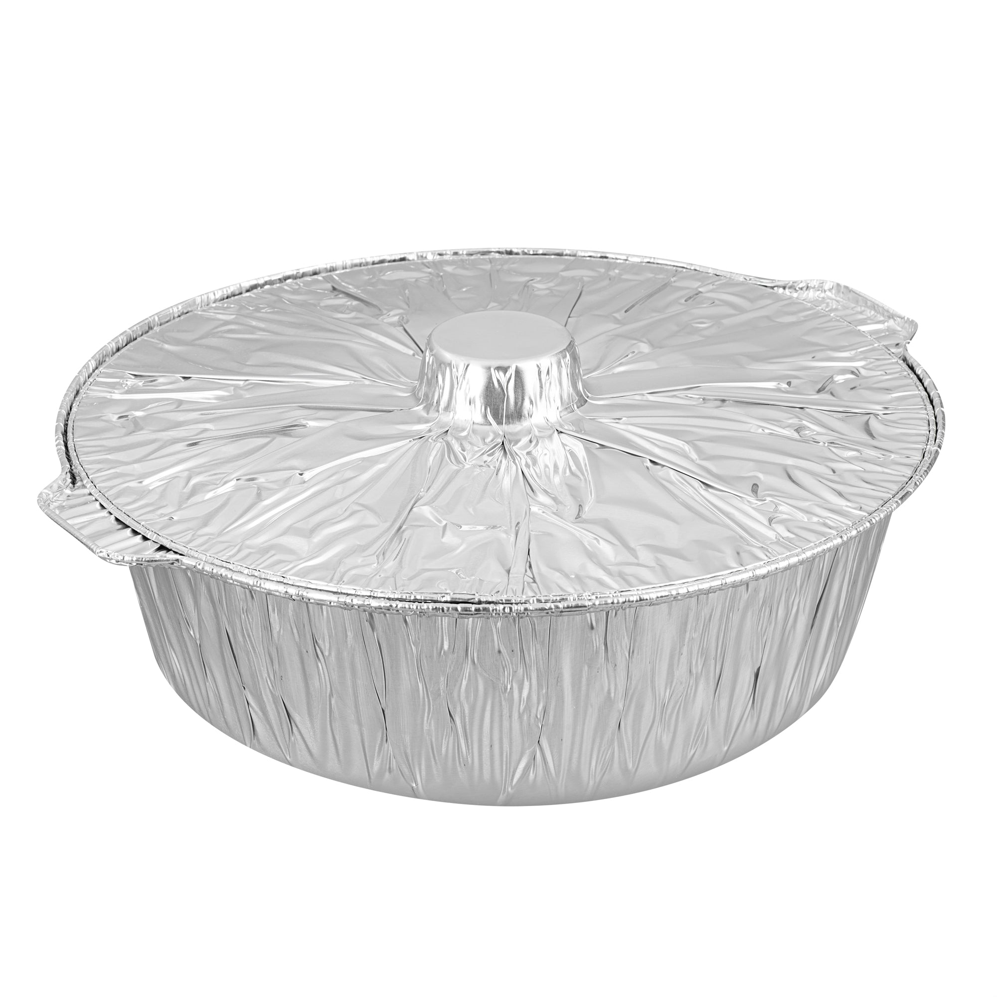 Foil Lux 8 qt Aluminum Foil Pot - with Lid - 15 1/4" x 14" x 4 3/4" - 10 count box