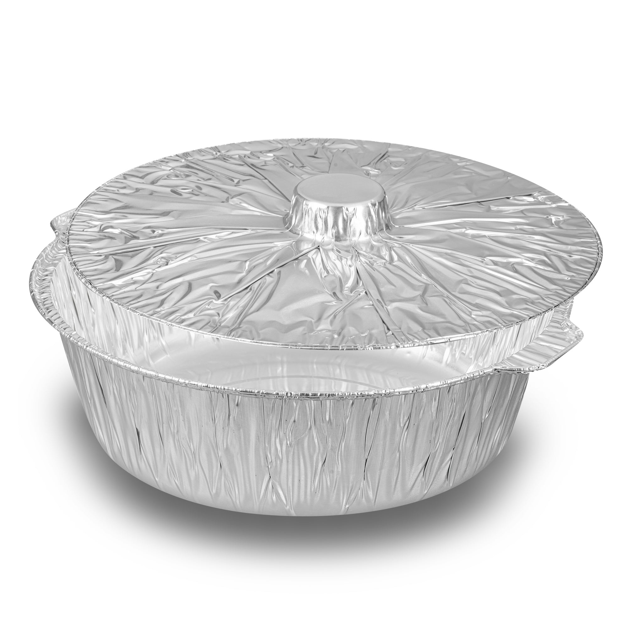 Foil Lux 8 qt Aluminum Foil Pot - with Lid - 15 1/4" x 14" x 4 3/4" - 10 count box