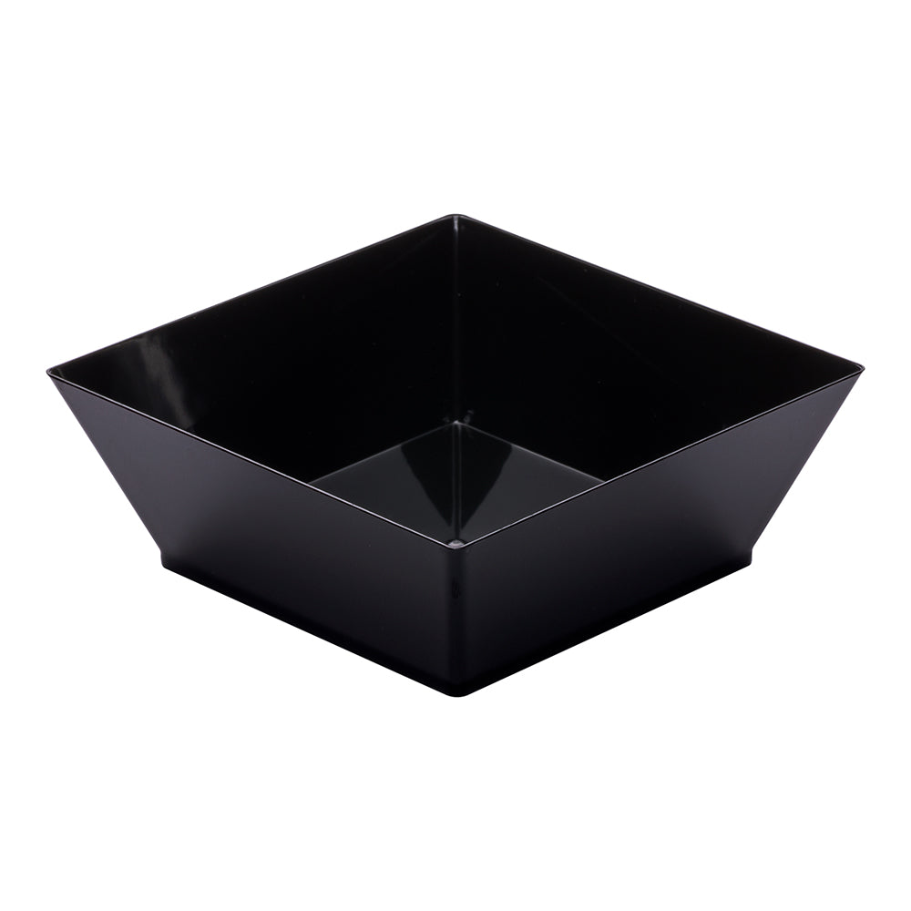 10 oz Square Black Plastic Small Modern Bowl - 4 1/4