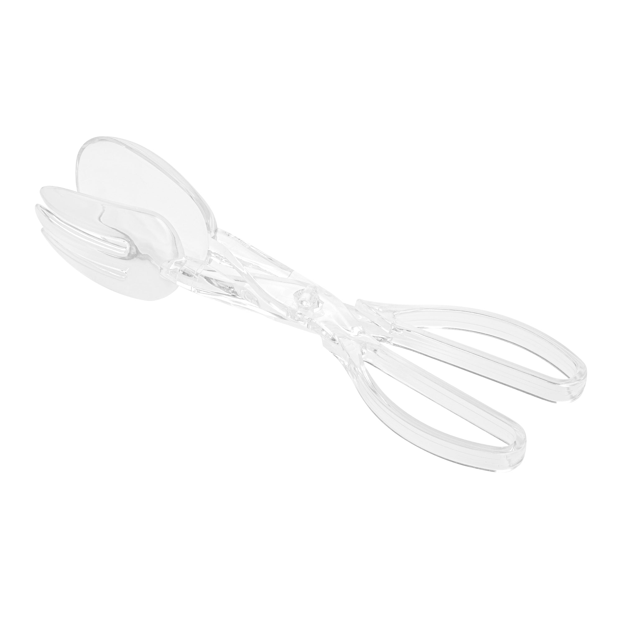 Cater Tek Clear Plastic Salad Tongs - Recyclable - 11 1/2" x 2 3/4" x 2 3/4" - 10 count box