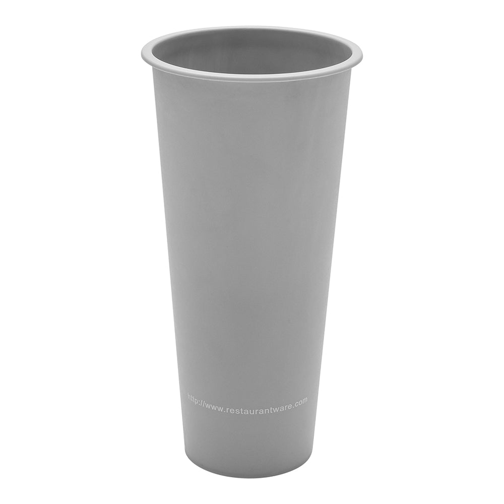 Bev Tek 24 oz Round Matte Gray Plastic Hot / Cold Drinking Cup - 3 1/2" x 3 1/2" x 7" - 100 count box