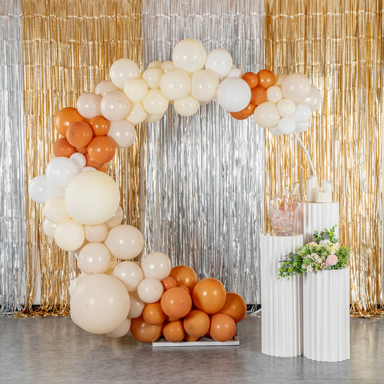 Balloonify Brown, Beige and White Balloon Arch / Garland Kit - 149 Pieces -  1 count box