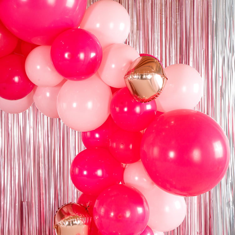 Custom Balloon Arch String of Pearls Pink Stars