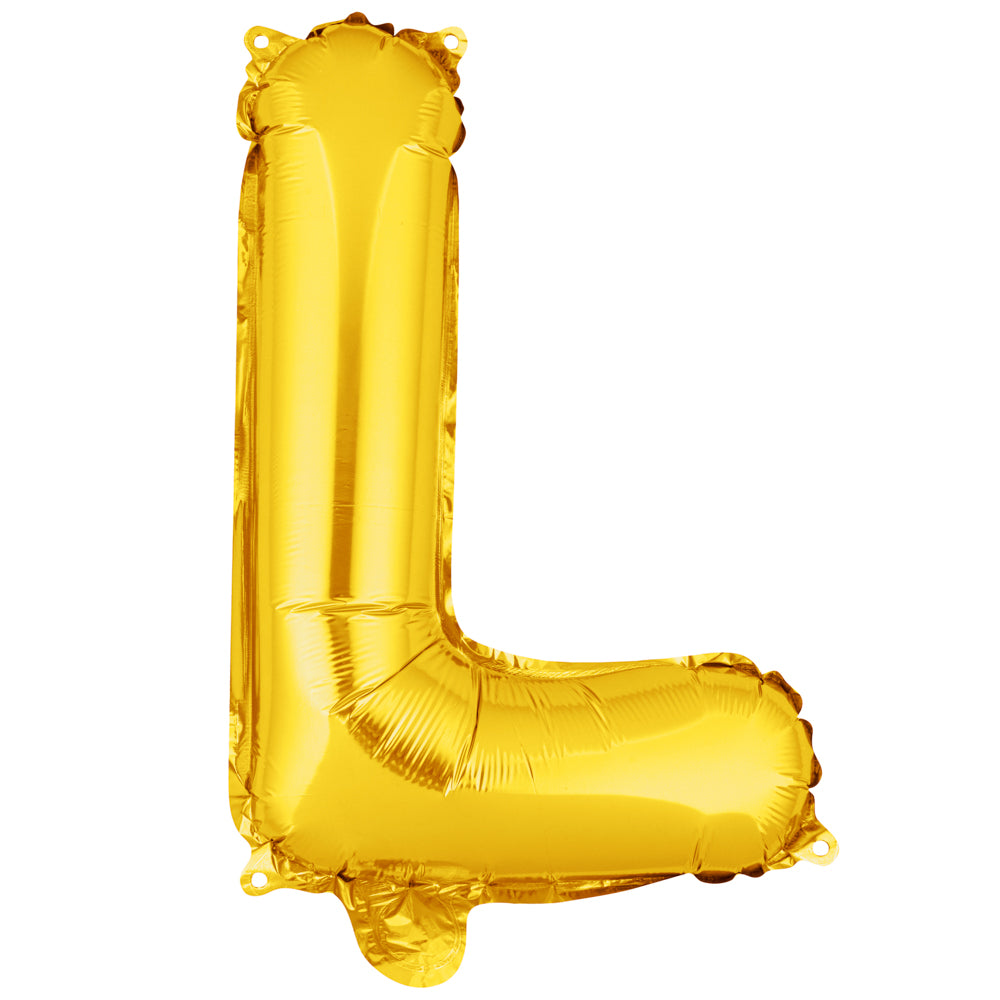 Balloonify Gold Mylar Letter L Balloon - 16" - 1 count box