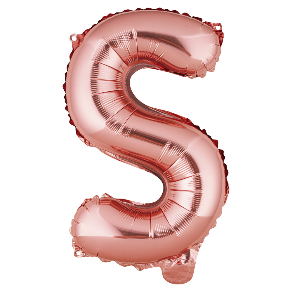 Balloonify Rose Gold Mylar Letter S Balloon - 16" - 1 count box