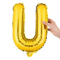 Balloonify Gold Mylar Letter U Balloon - 16