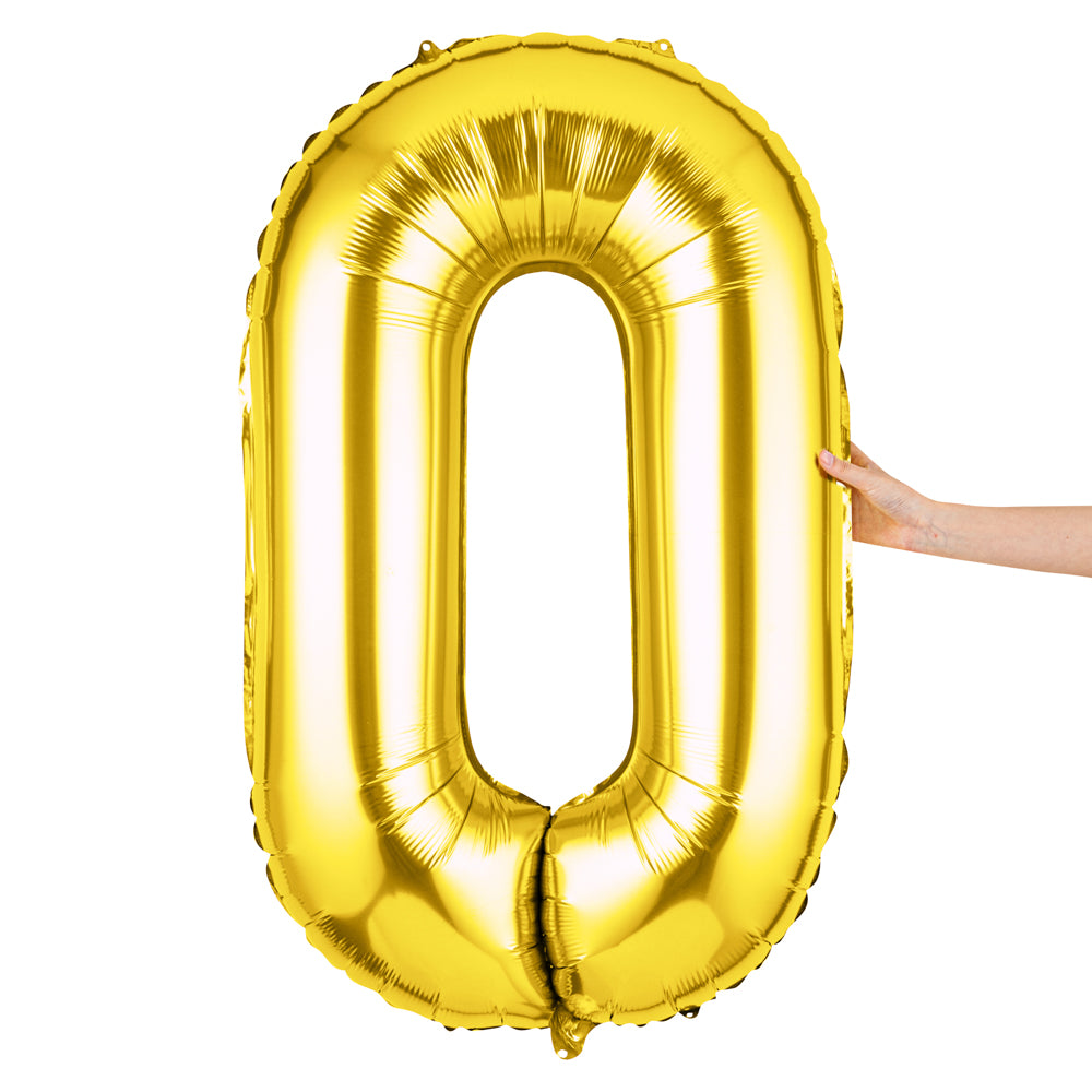 Balloonify Gold Mylar Number 0 Balloon - 40" - 1 count box