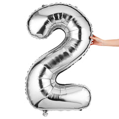 Balloonify Silver Mylar Number 2 Balloon - 40