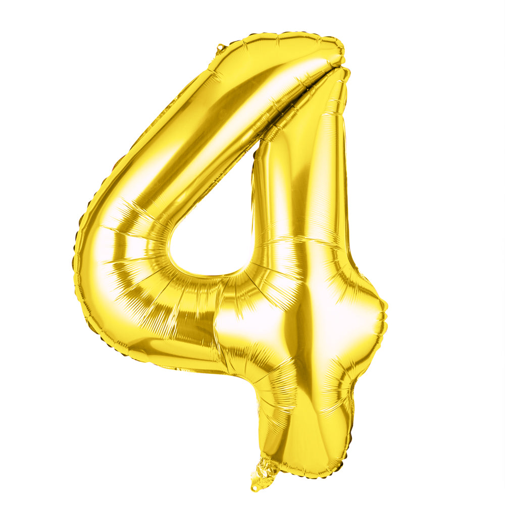 Balloonify Gold Mylar Number 4 Balloon - 40" - 1 count box