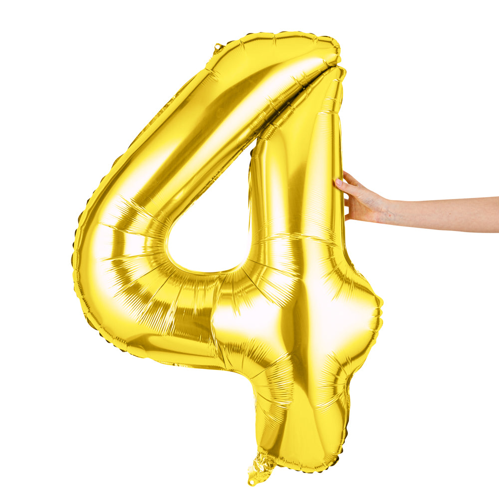 Balloonify Gold Mylar Number 4 Balloon - 40" - 1 count box