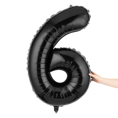 Balloonify Black Mylar Number 6 Balloon - 40