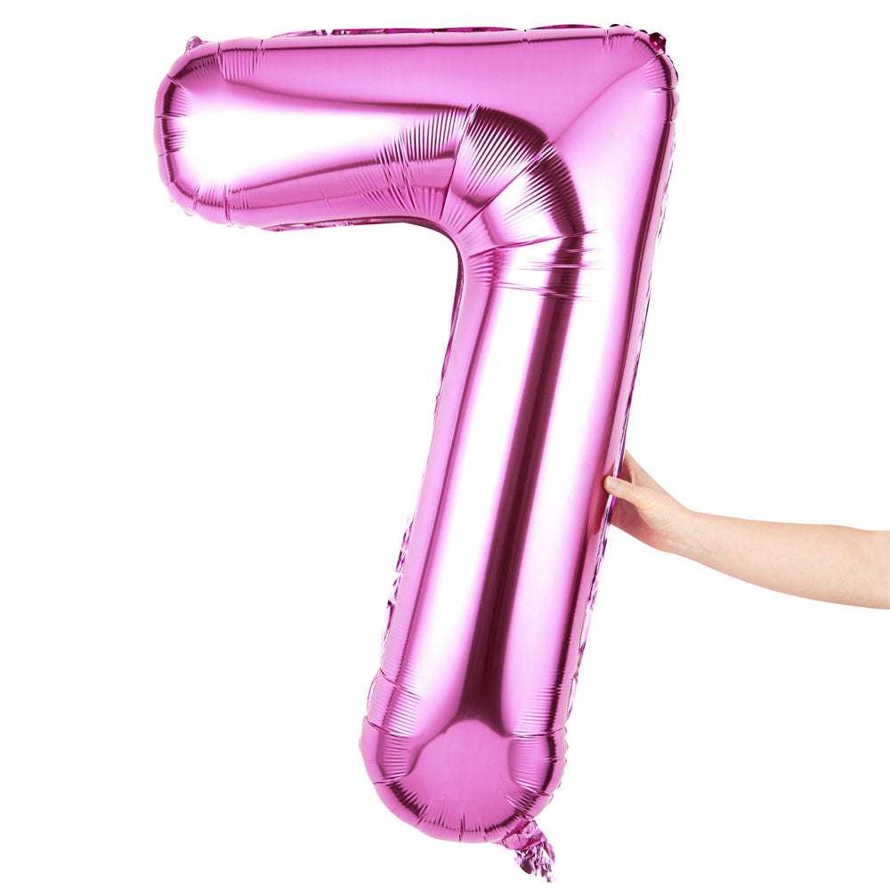 Balloonify Pink Mylar Number 7 Balloon - 40" - 1 count box